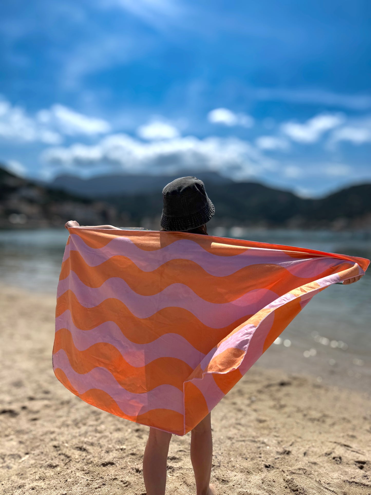 Kinder Strandtuch - Orange Ocean
