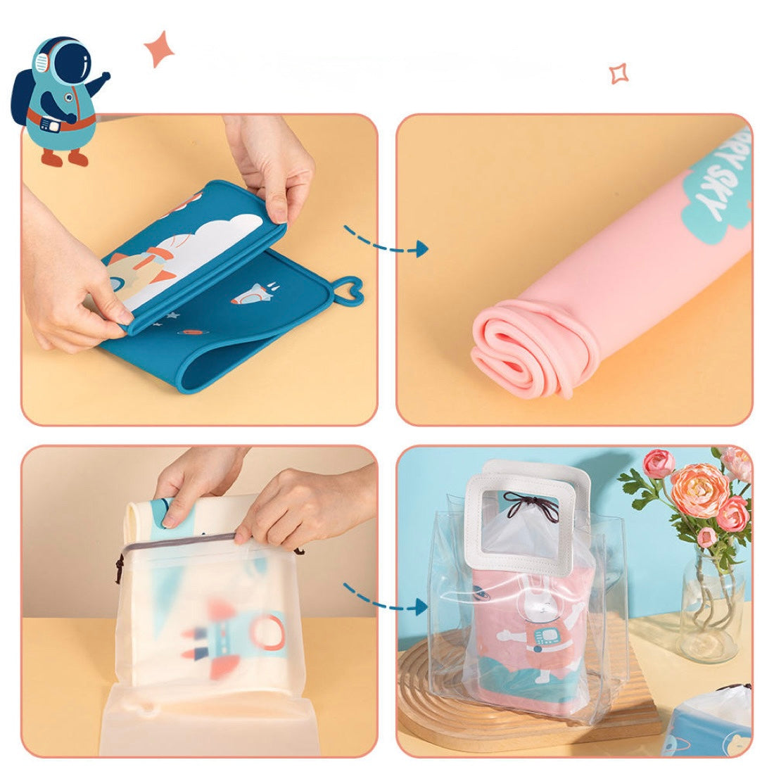 Silikon Tischset für Kinder - Käpt'n Bär