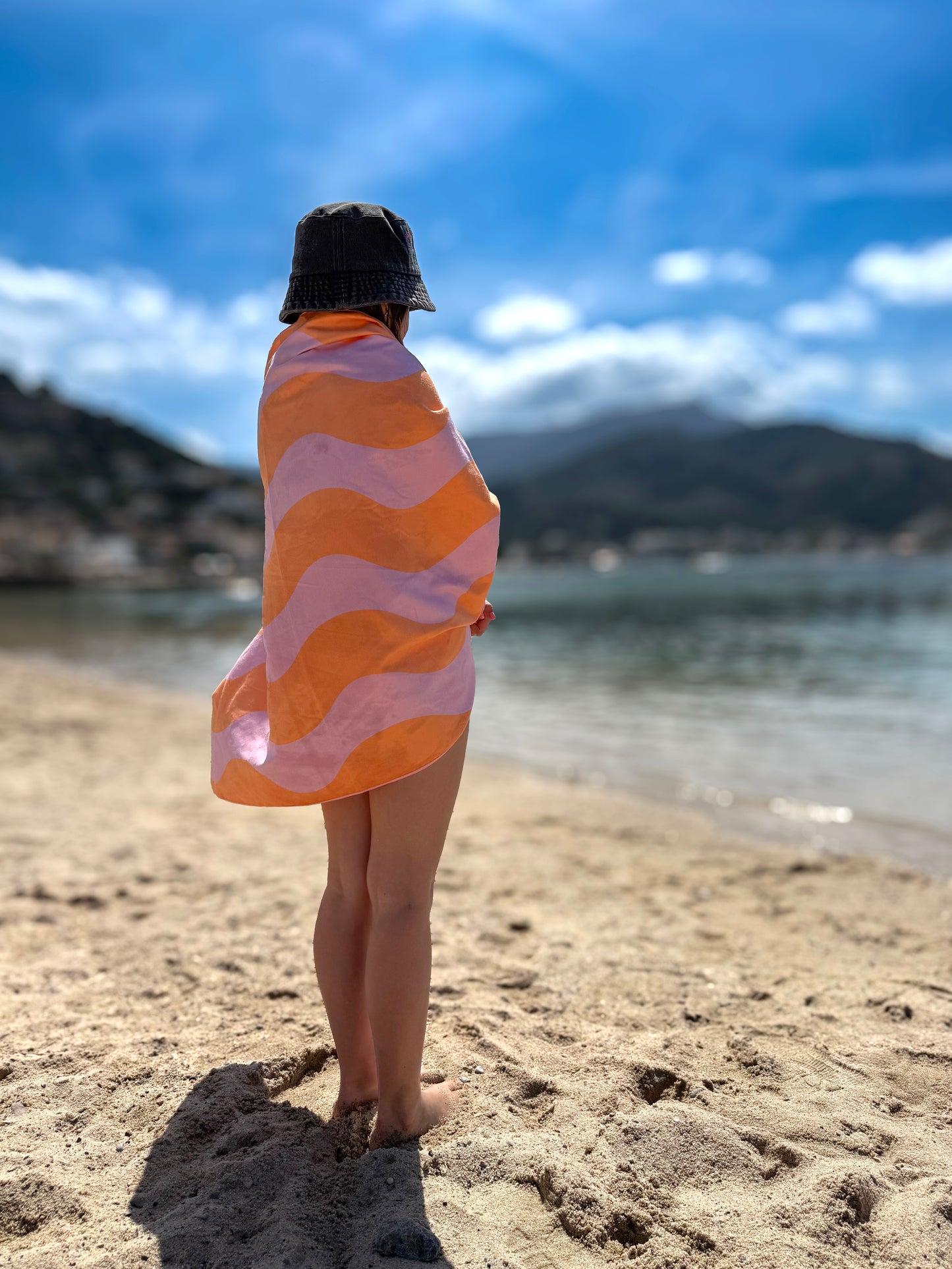 Kinder Strandtuch - Orange Ocean