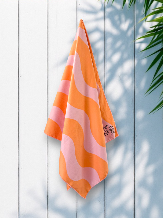 Kinder Strandtuch - Orange Ocean