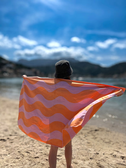 Kinder Strandtuch - Orange Ocean